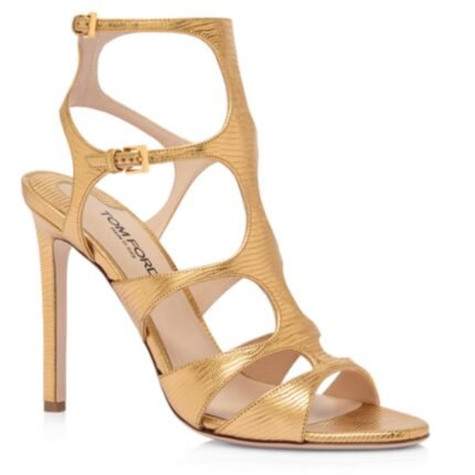TOM FORD LAMINATED PRINTED LIZARD PARADIS SANDAL