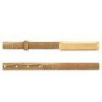 TOM FORD STAMPED CROCODILE LEATHER 15 MM BAR BELT SAFARI BEIGE