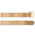 TOM FORD SHINY STAMPED CROCODILE LEATHER URSULA BELT SAFARI BEIGE