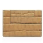 TOM FORD SHINY STAMPED CROCODILE LEATHER CLASSIC TF CARD HOLDER SAFARI BEIGE