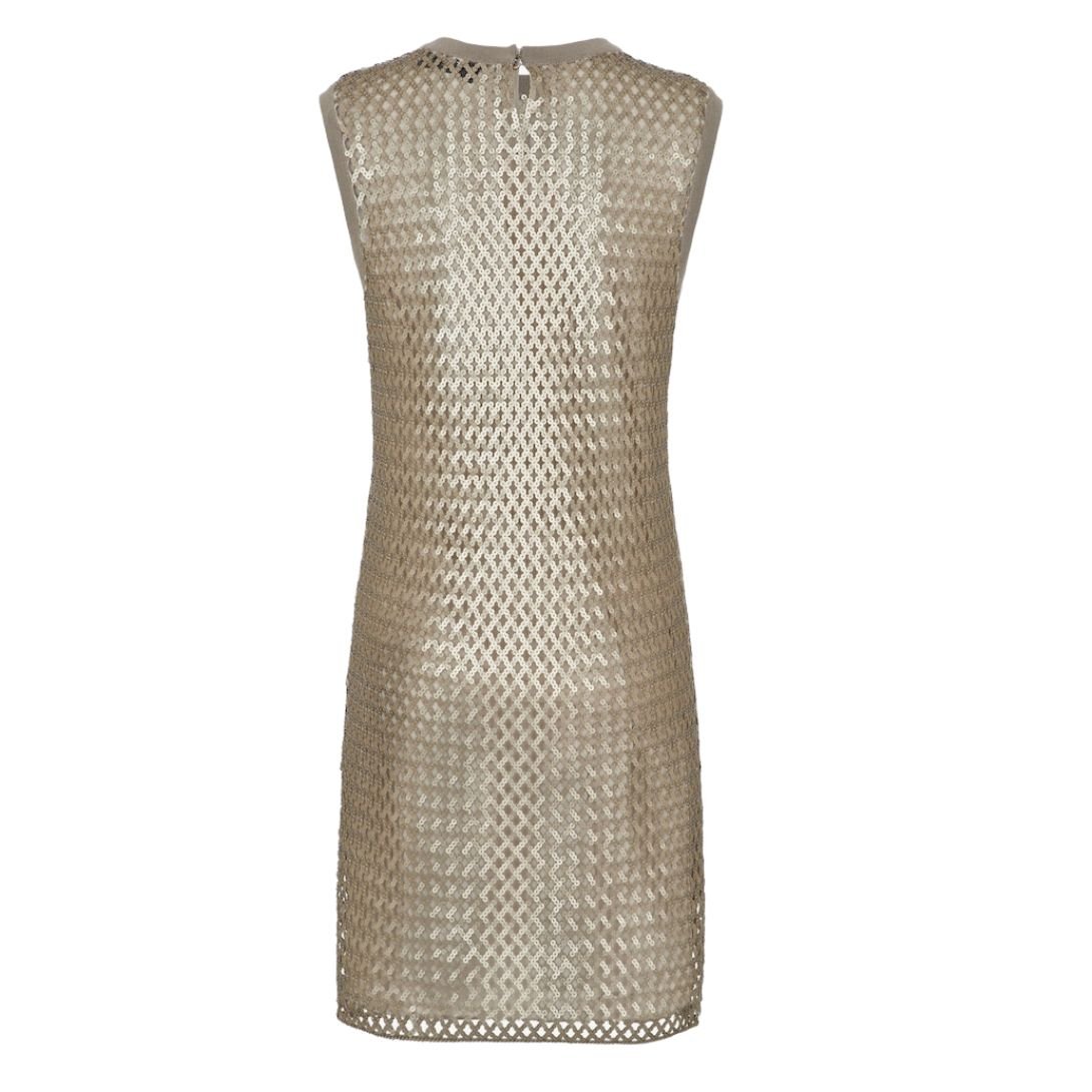 2 FENDI GOLD-COLORED SEQUIN AND TULLE DRESS