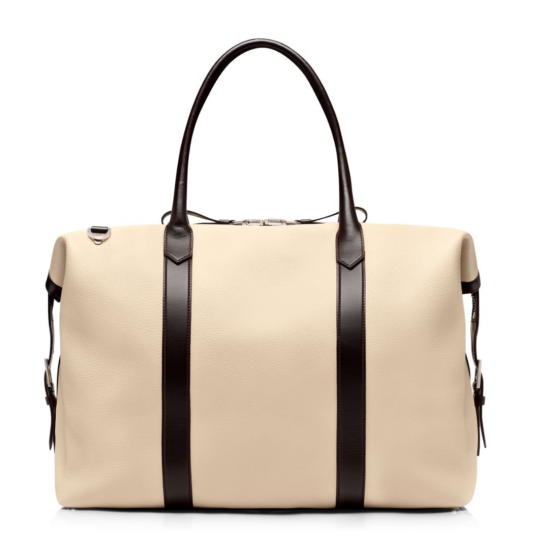 2 TOM FORD GRAIN LEATHER LEATHER BUCKLEY HOLDALL BROWN