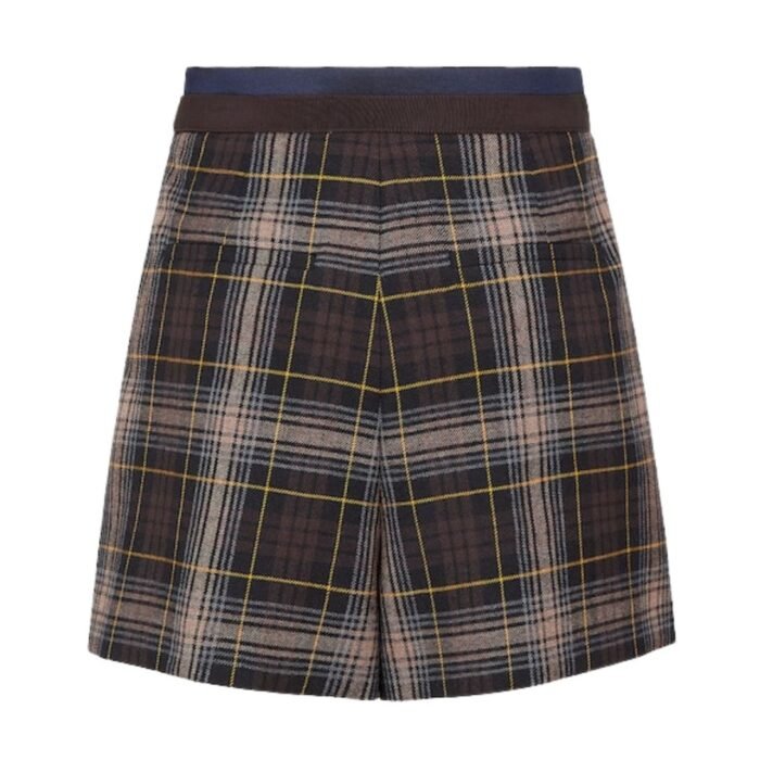 FENDI BROWN FENDI TARTAN SHORTS