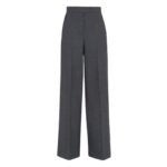 FENDI PANTS GRAY PINSTRIPED WOOL PANTSY