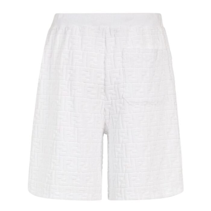 FENDI BERMUDAS WHITE FF TERRY SHORTS