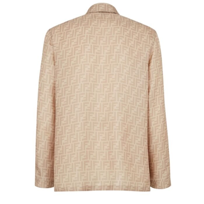 FENDI BEIGE FF SILK SHIRT