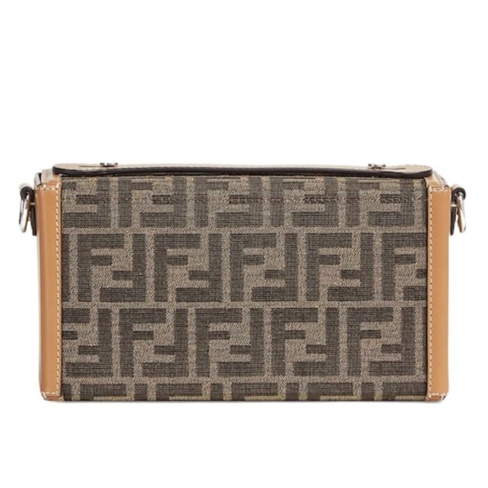 FENDI SOFT TRUNK BAGUETTE FF JACQUARD FABRIC BAG