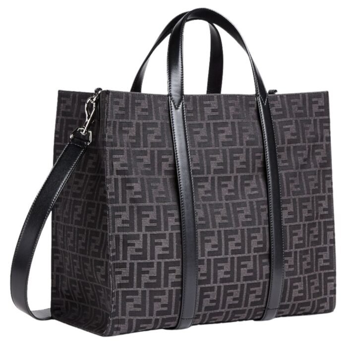 FENDI FF JACQUARD SHOPPER FABRIC BAG