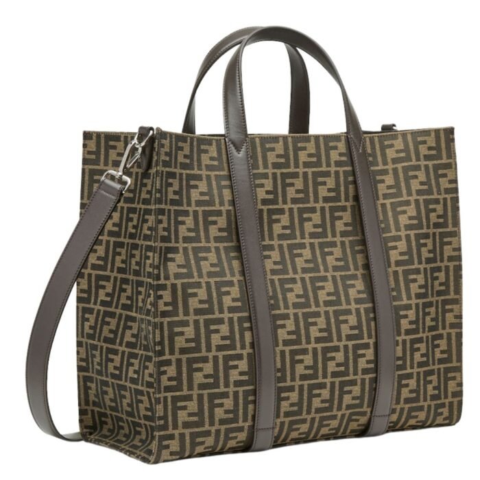 FENDI FF JACQUARD SHOPPER FABRIC BAG