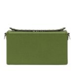 FENDI SELLERIA SOFT TRUNK BAGUETTE GREEN LEATHER BAG WITH 253 HAND-SEWN TOPSTITCHES