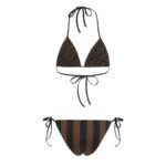 FENDI SWIMSUIT BROWN LYCRA REVERSIBLE BIKINI