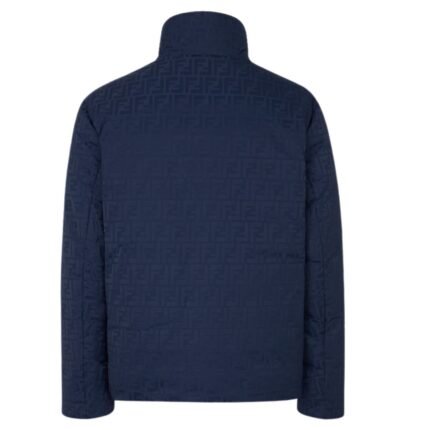 FENDI BLUE FF NYLON PUFFER JACKET