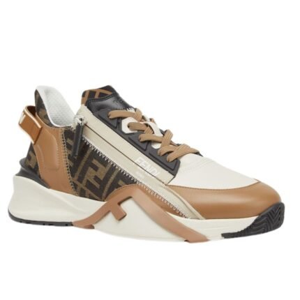 FENDI FLOW SNEAKERS LEATHER LOW-TOPS