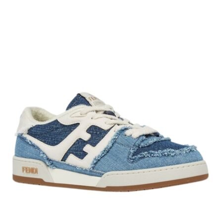 FENDI MATCH SNEAKERS BLUE DENIM LOW-TOPS