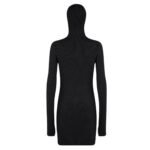 FENDI BLACK WOOL AND SILK DRESS