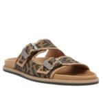 FENDI FEEL FF JACQUARD FABRIC SANDALS