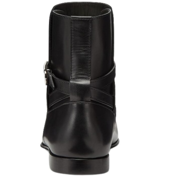 FENDI O'LOCK ANKLE BOOTS BLACK LEATHER