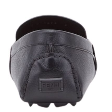 FENDI FF SQUARED BLACK LEATHER DRIVERS