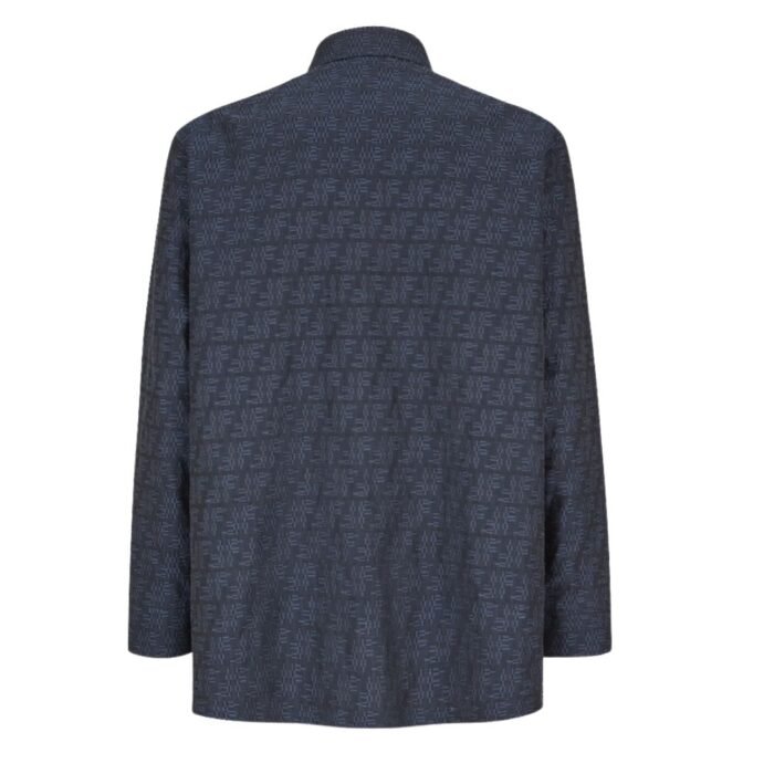 FENDI BLOUSON BLUE FF JACQUARD GO TO JACKET