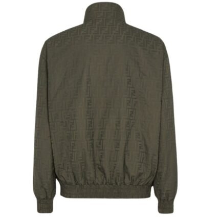 FENDI GREEN FF NYLON BOMBER JACKET