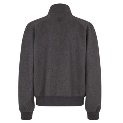 FENDI BLOUSON GRAY CASHMERE BOMBER JACKET