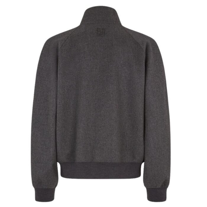 FENDI BLOUSON GRAY CASHMERE BOMBER JACKET