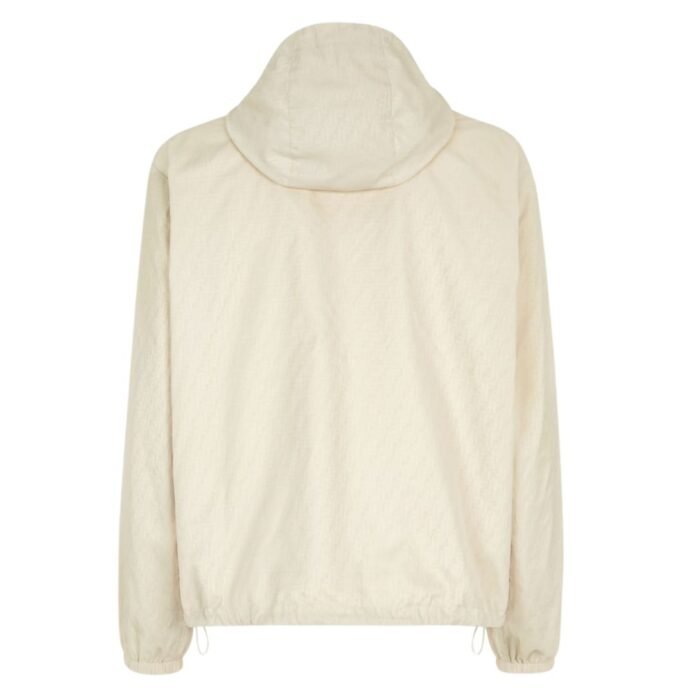 FENDI BLOUSON WHITE MICRO FF NYLON WINDBREAKER JACKET