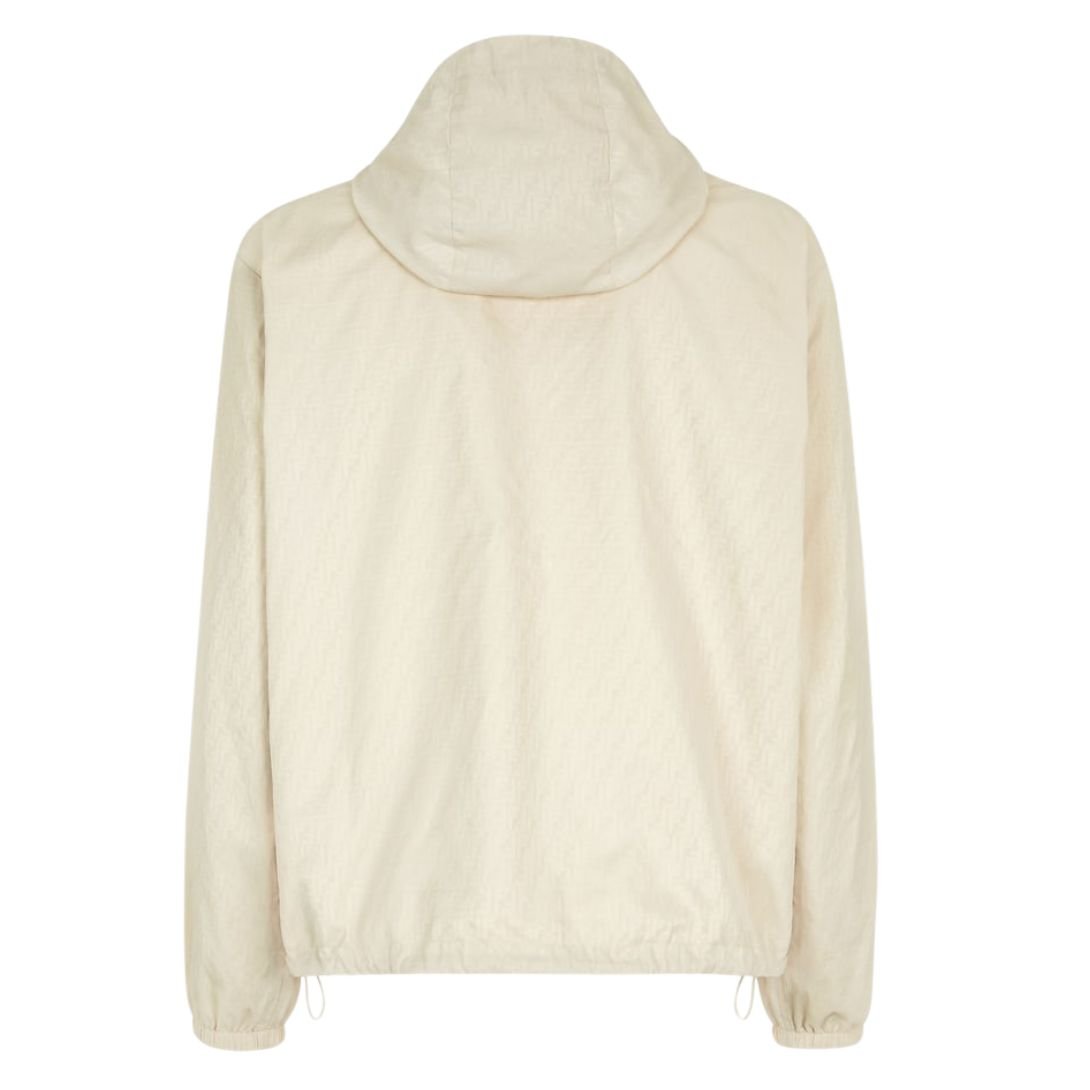 2 FENDI BLOUSON WHITE MICRO FF NYLON WINDBREAKER JACKET