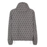 FENDI BLOUSON GRAY FF LABYRINTH NYLON WINDBREAKER JACKET