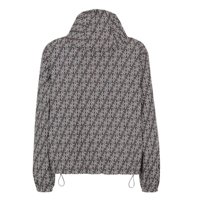 FENDI BLOUSON GRAY FF LABYRINTH NYLON WINDBREAKER JACKET