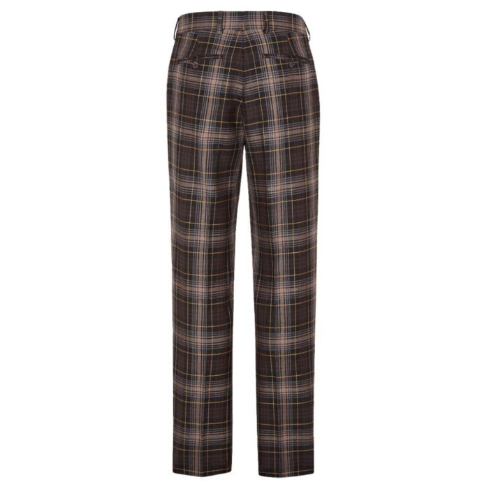 FENDI BROWN FENDI TARTAN PANTS