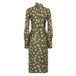 FENDI GREEN PRINTED SILK DRESS