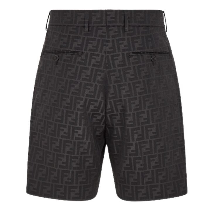 FENDI BERMUDAS FF JACQUARD FABRIC PANTS