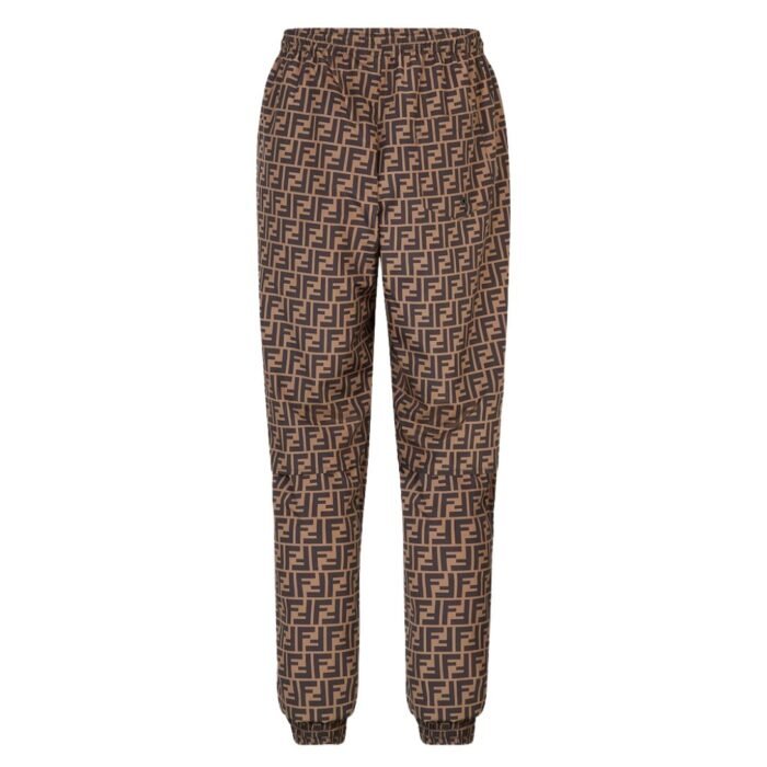 FENDI BROWN NYLON PANTS