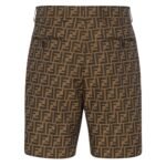FENDI BERMUDA PANTS IN BROWN FABRIC