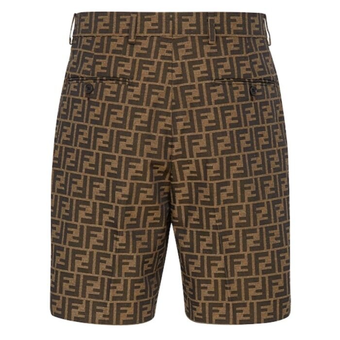FENDI BERMUDA PANTS IN BROWN FABRIC