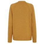 FENDI SWEATER OCHER CASHMERE AND WOOL PULLOVER