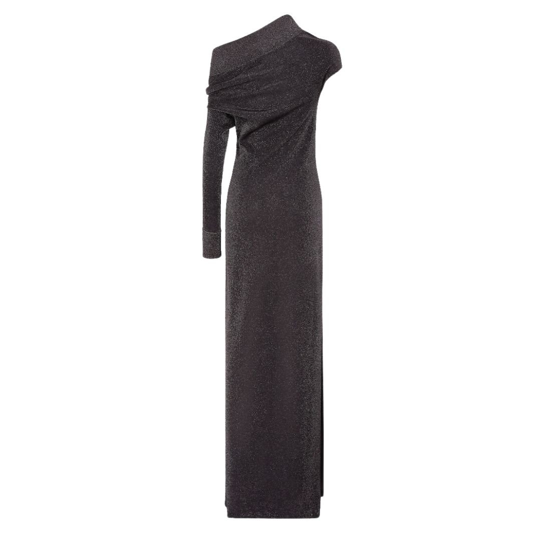 2 FENDI BLACK KNIT DRESS WITH METALLIC YARN
