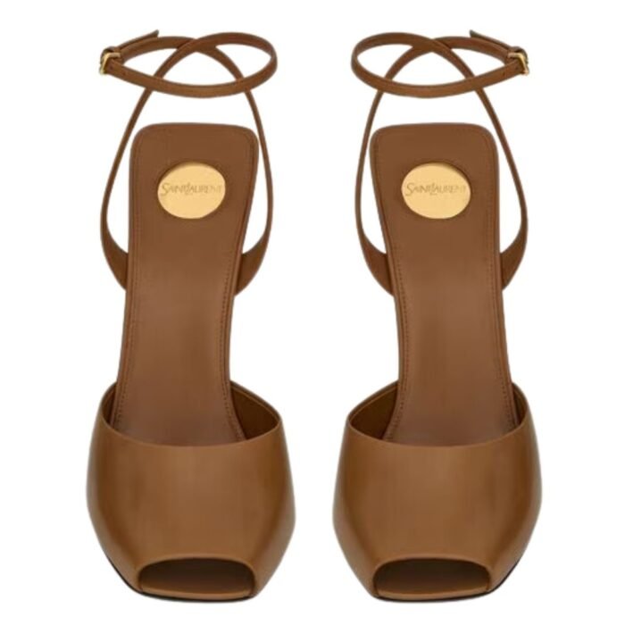 SAINT LAURENT LA SCANDALE SANDALS IN SMOOTH LEATHER