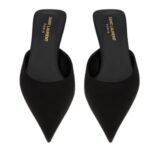 SAINT LAURENT BARBARA MULES IN SATIN CREPE