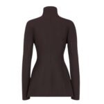 FENDI DARK PURPLE GRAIN DE POUDRE WOOL JACKET