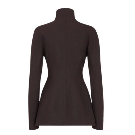 FENDI DARK PURPLE GRAIN DE POUDRE WOOL JACKET