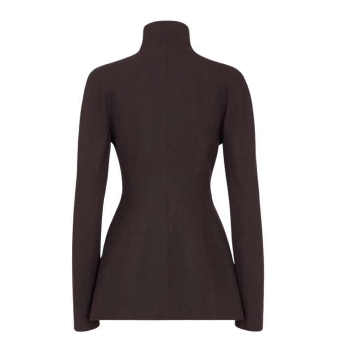 FENDI DARK PURPLE GRAIN DE POUDRE WOOL JACKET
