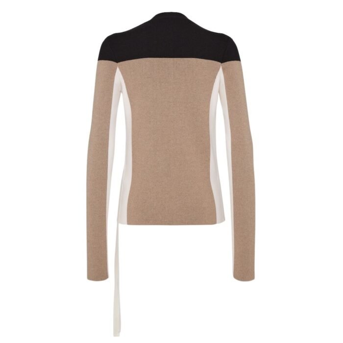 FENDI SWEATER BEIGE WOOL AND VISCOSE JUMPER