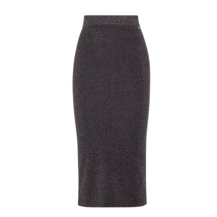 FENDI SKIRT BLACK JERSEY WITH METALLIC YARN