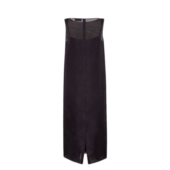 FENDI DRESS DARK PURPLE ORGANZA