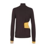 FENDI SWEATER DARK PURPLE WOOL POLO NECK JUMPER