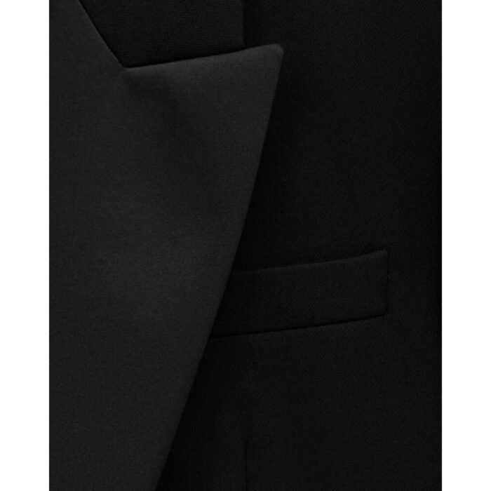SAINT LAURENT TUXEDO JACKET IN GRAIN DE POUDRE