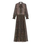 SAINT LAURENT LAVALLIÈRE DRESS IN LUREX PAISLEY SILK CREPON