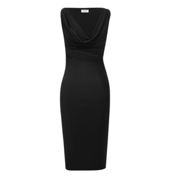 SAINT LAURENT COWLNECK DRESS IN KNIT